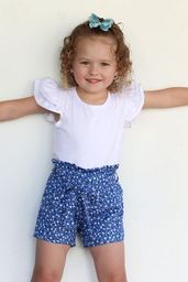 Short Sleeve Flutter - White