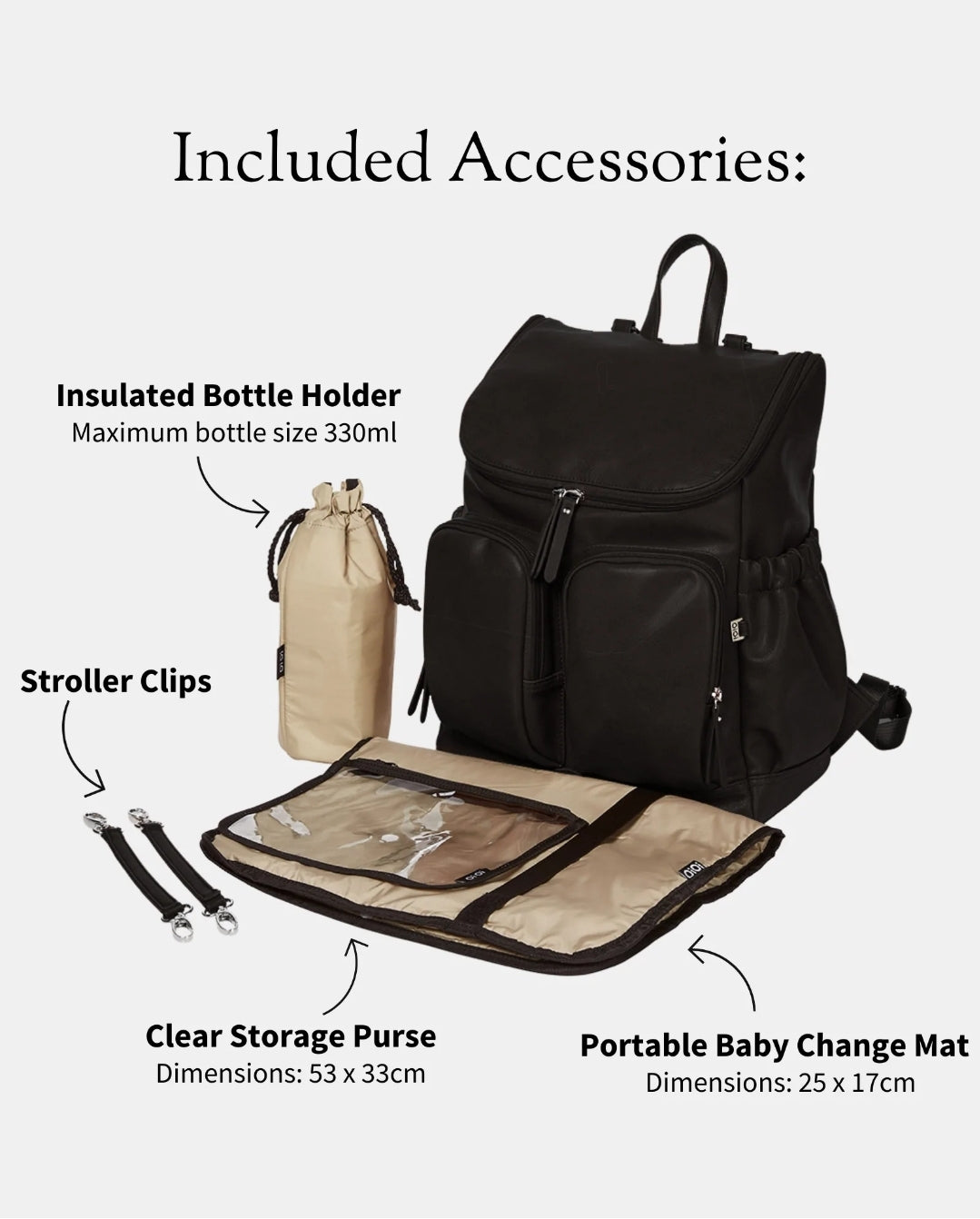 OiOi Vegan Leather Nappy Backpack - Olive