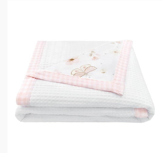 Cot Waffle Blanket - Butterfly Garden