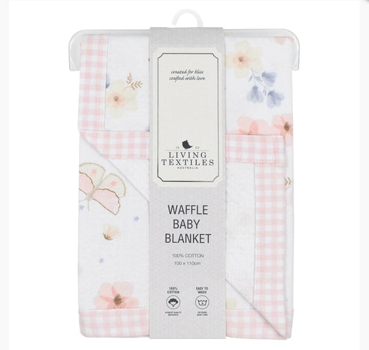 Cot Waffle Blanket - Butterfly Garden