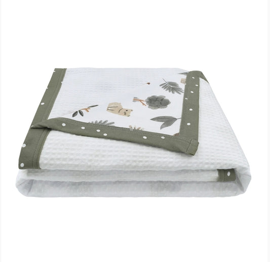 Cot Waffle Blanket- Forrest Retreat