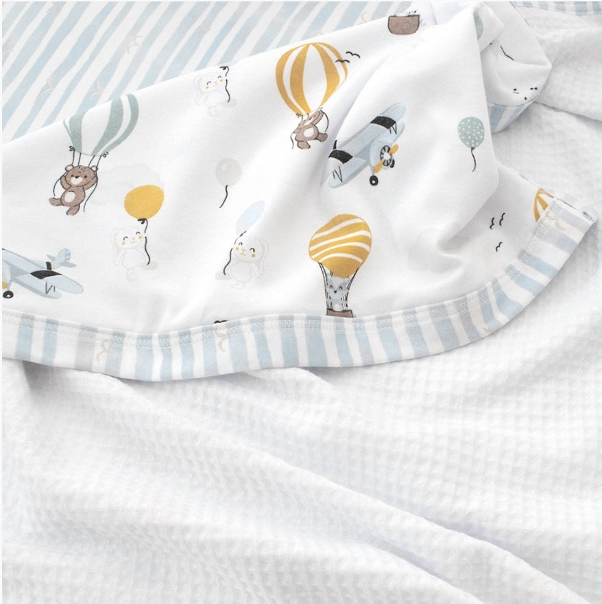 Cot Waffle Blanket- Up Up and Away