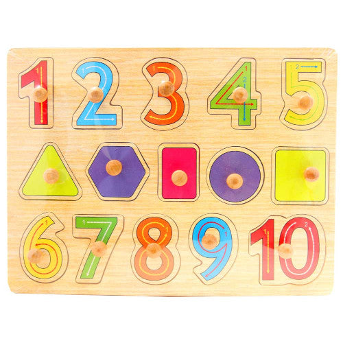 Wooden Puzzle - Shapes & Numbers