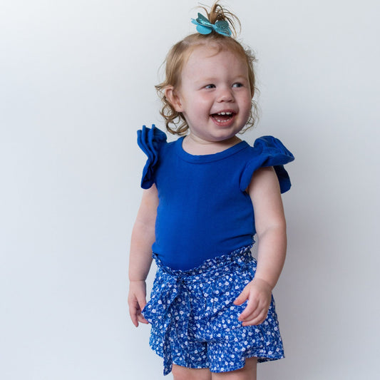 Short Sleeve flutter -  Royal Blue