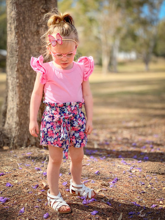 Short Sleeve flutter - Light Pink