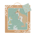 Load image into Gallery viewer, Australiana Baby Blanket - Kangaroo/ Green