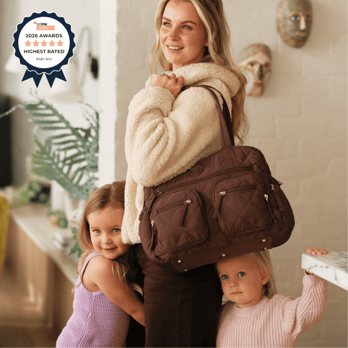 OiOi - Carry all Nappy Bag - Chocolate - Puffy Quilt