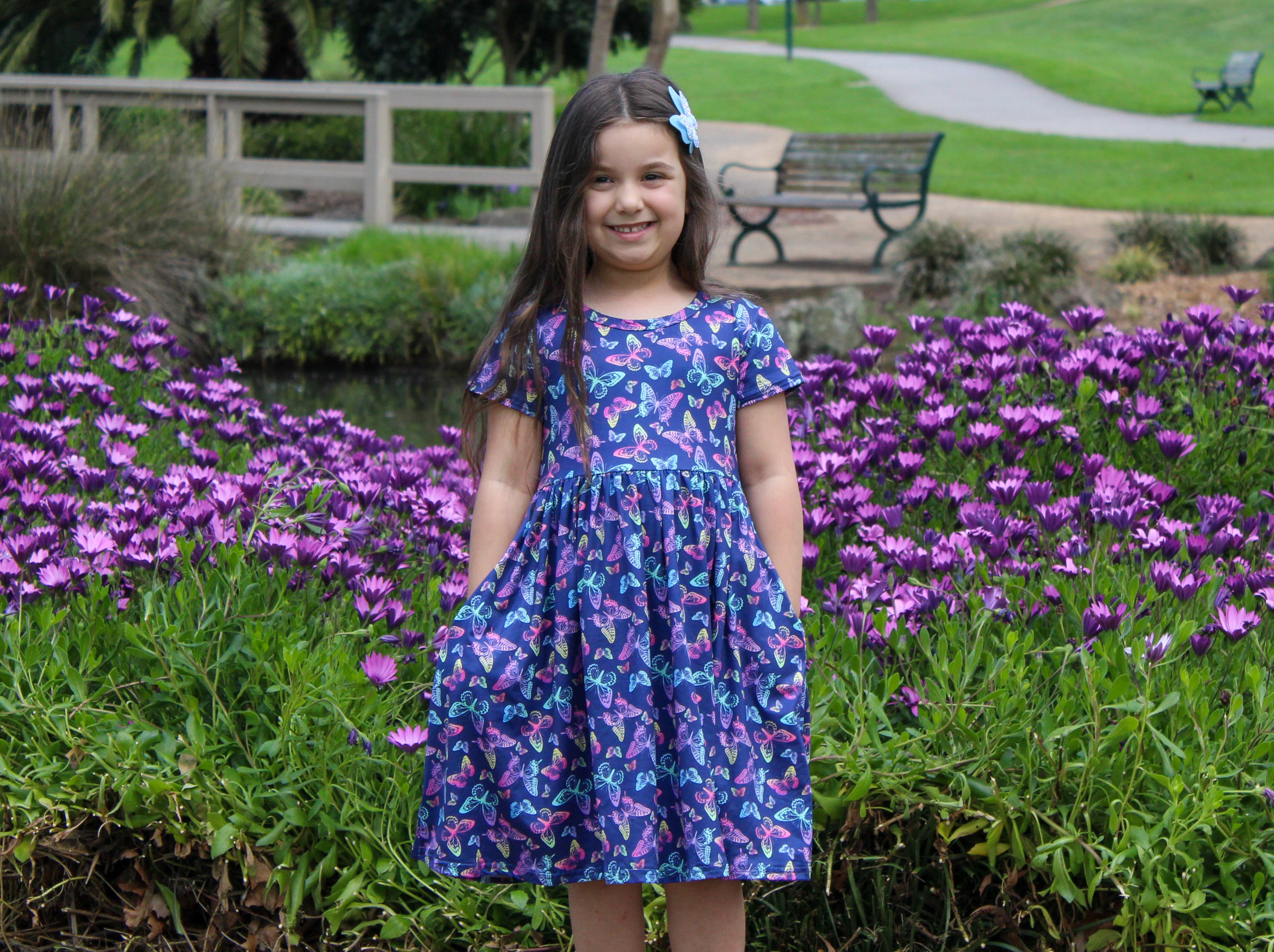 Girls purple summer dress online