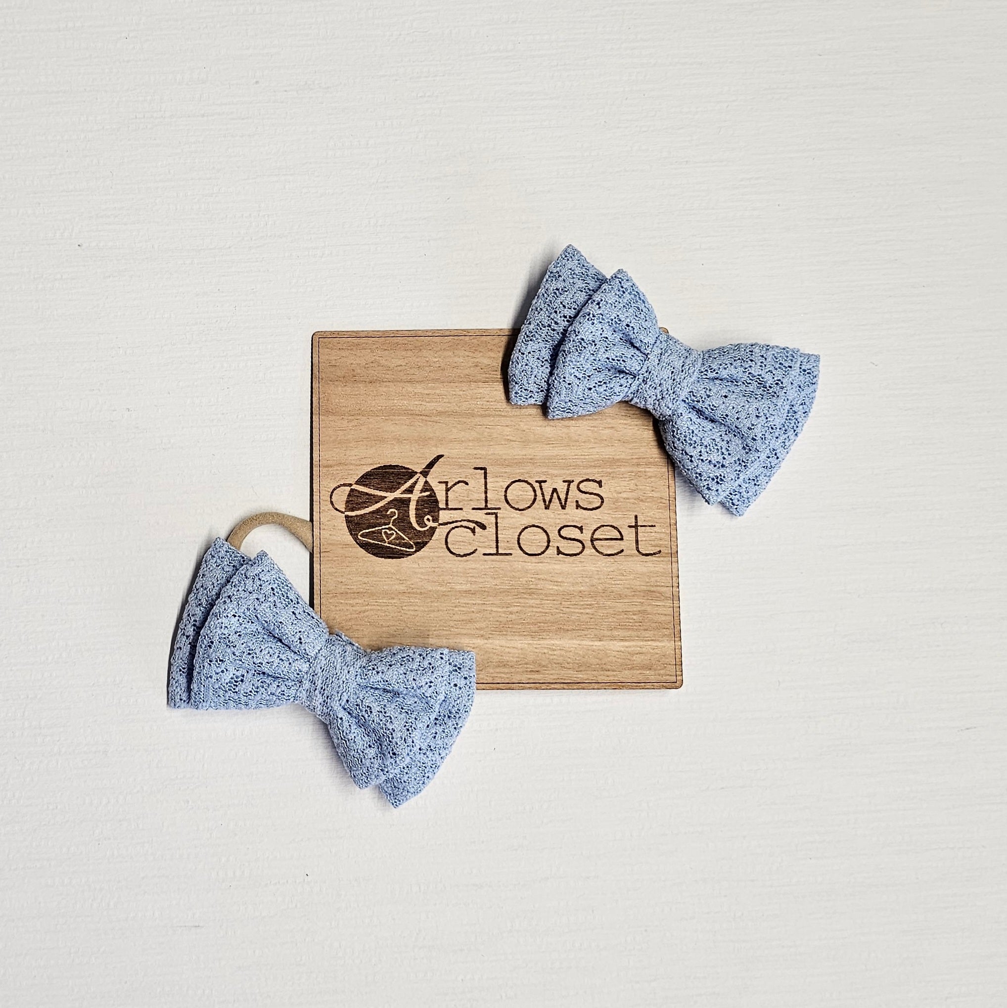 Lace Bow - Baby Blue