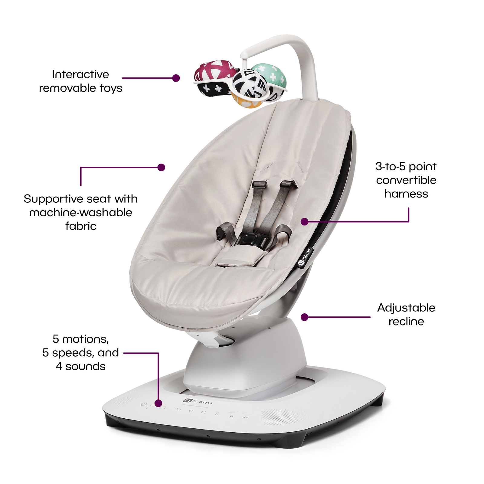 4Moms MamaRoo 5.0 Multi Motion Baby Swing