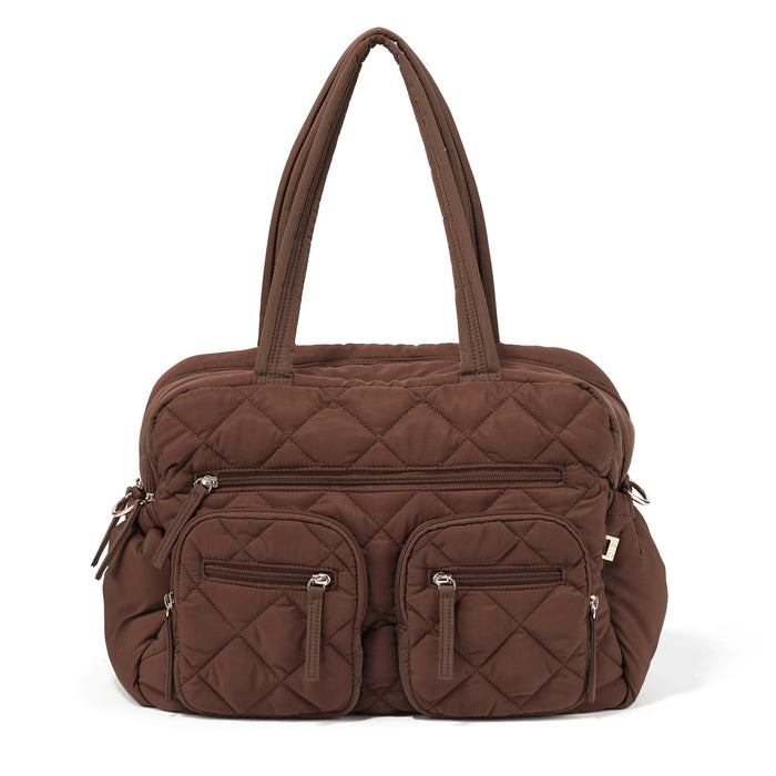 OiOi - Carry all Nappy Bag - Chocolate - Puffy Quilt