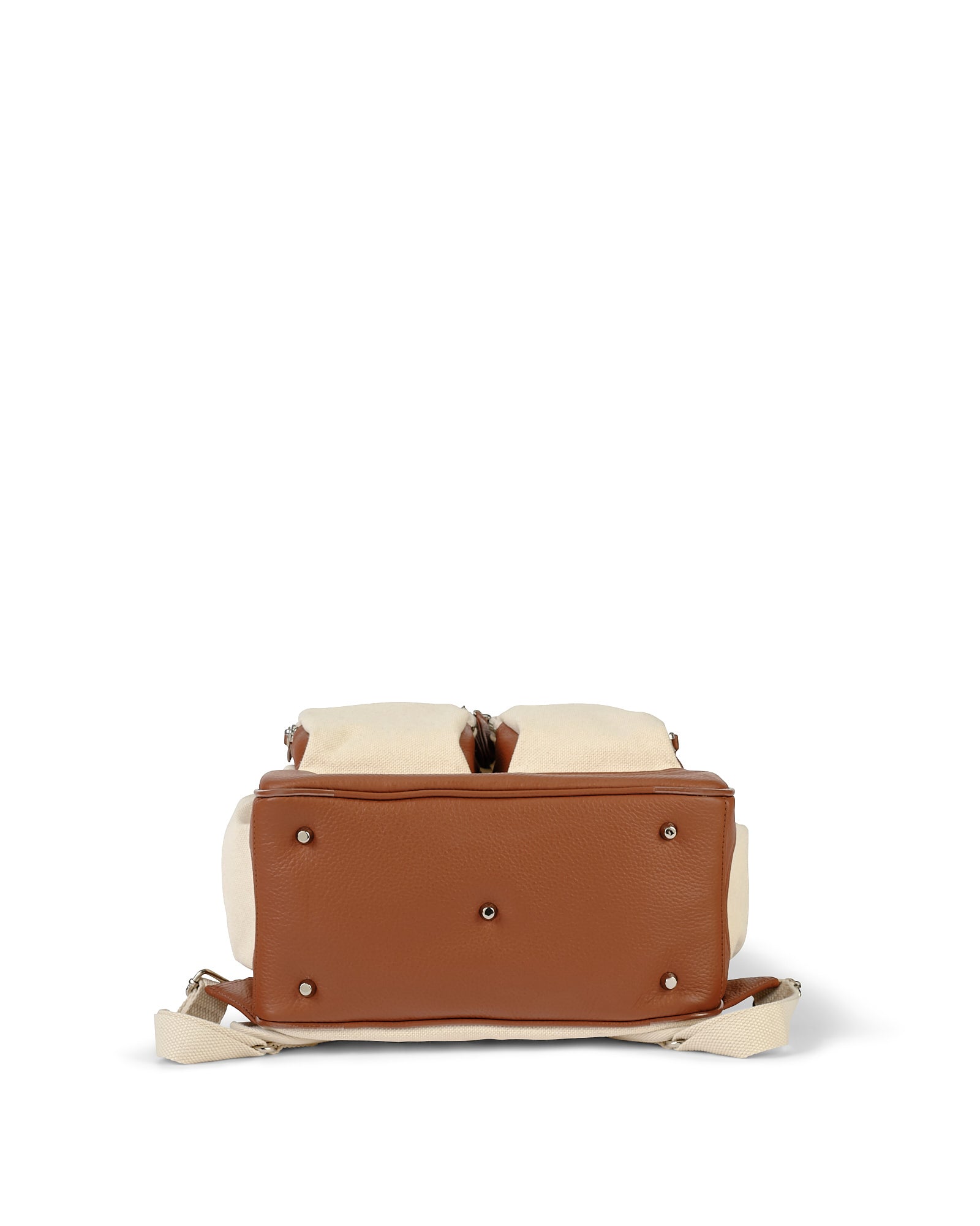 OiOi Natural Canvas Backpack - Chestnut Trim