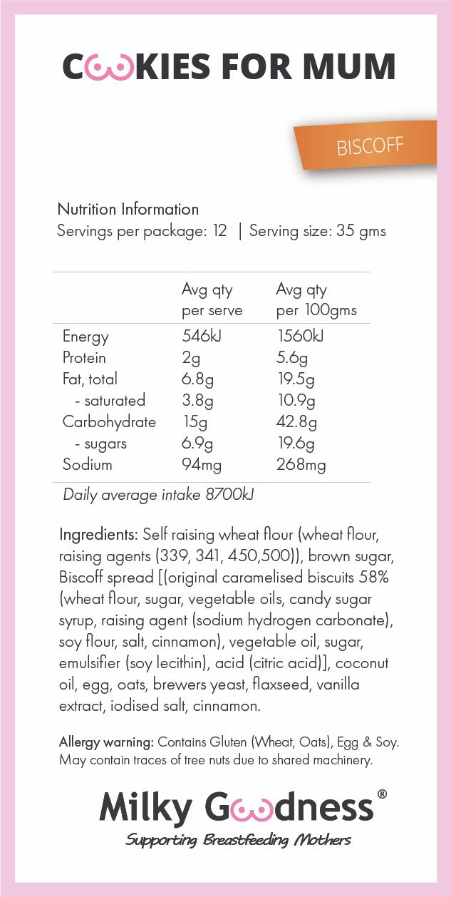 Biscoff Lactation Cookies (Dairy Free) Biscoff Lactation Cookies (Dairy Free)