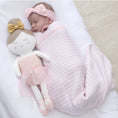 Load image into Gallery viewer, Living Textiles Striped Baby Blanket- Pink White
