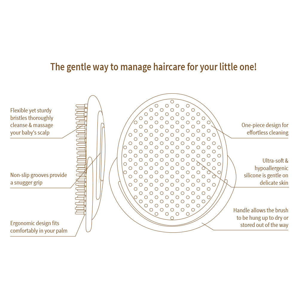 Haakaa - Rainbow Silicone Shampoo Brush - Pea Green