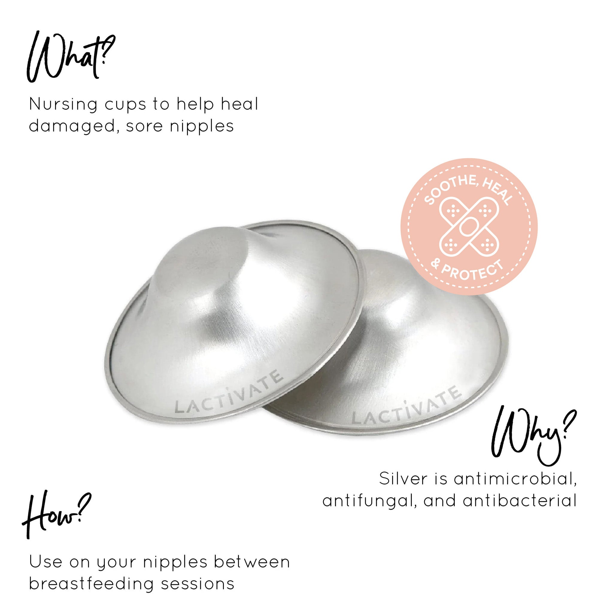 Lactivate Silver Nursing Cups - Regular