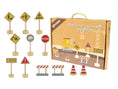 Load image into Gallery viewer, Wooden Road Construction Traffic Sign Playset
