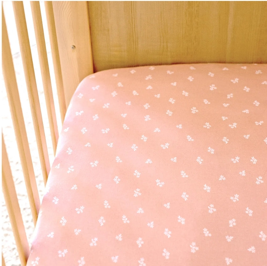 2pk Cot Fitted Sheets 100% Cotton - Sophia Garden