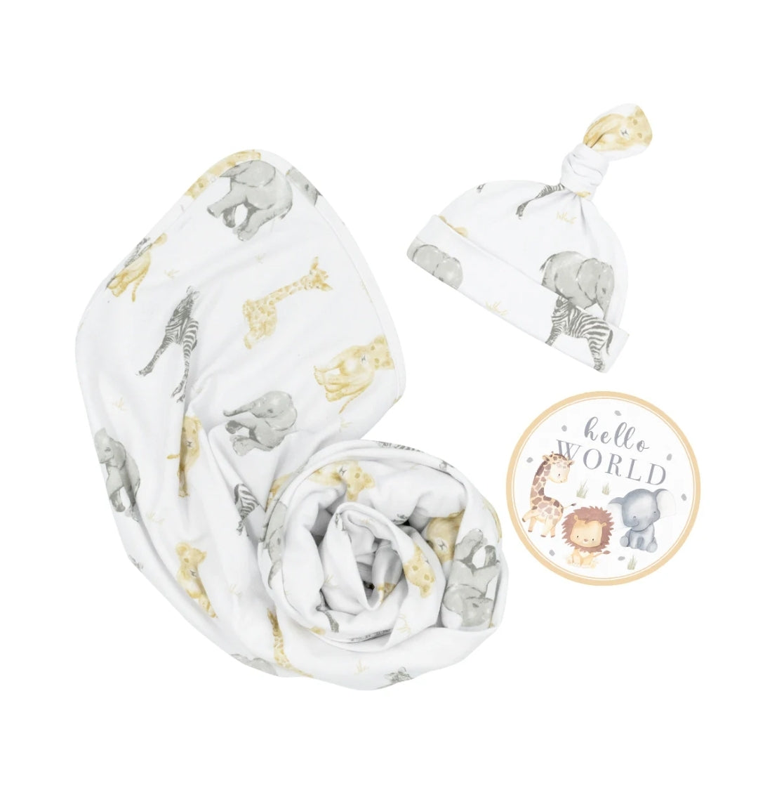 Hello World Newborn Gift Set - Savanna Babies