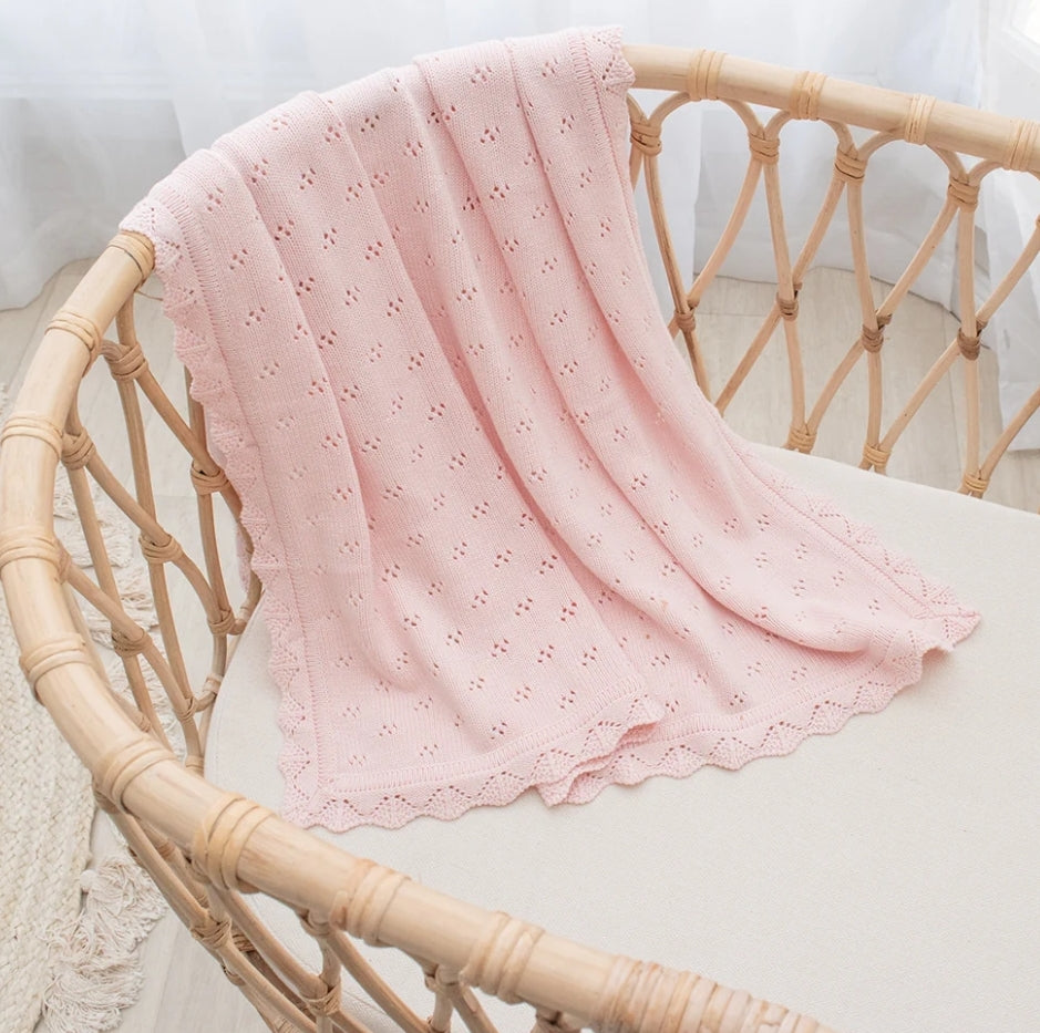 Bamboo Cotton Heirloom Blanket - Blush