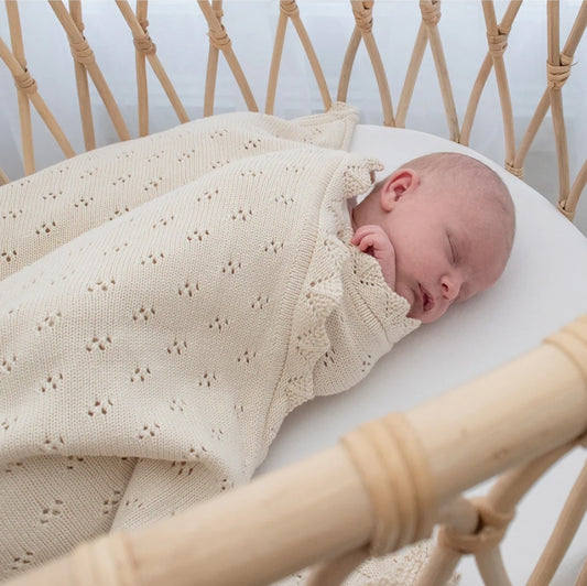 Bamboo Cotton Heirloom Blanket - Sand