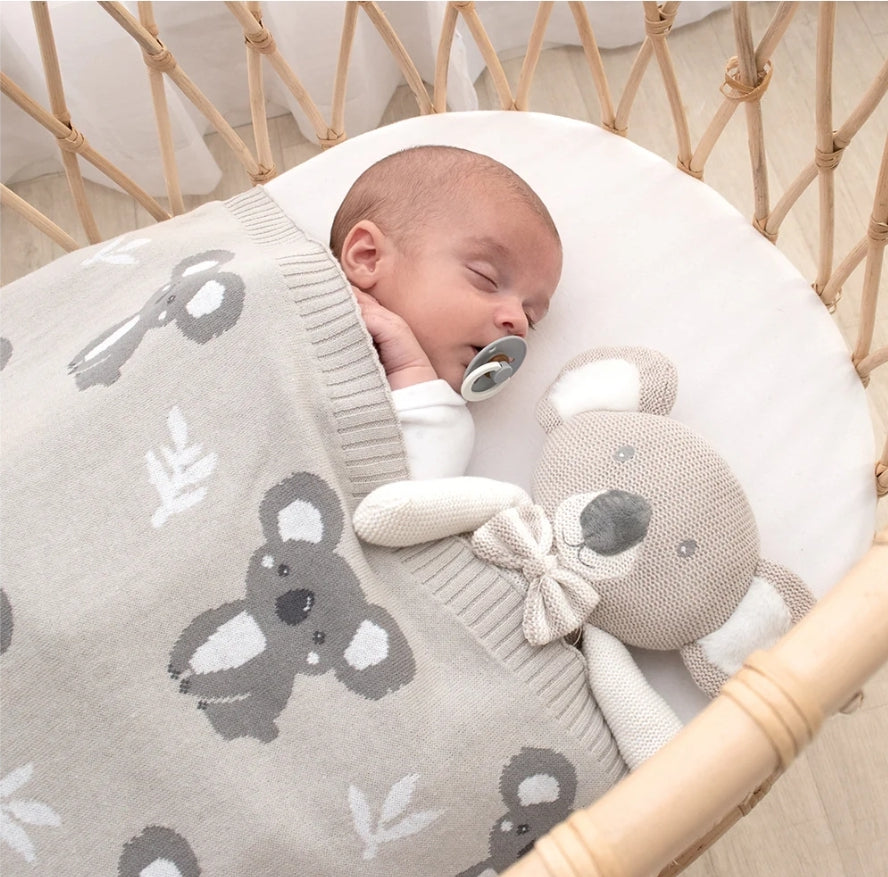 Australiana Baby Blanket - Koala/ Grey