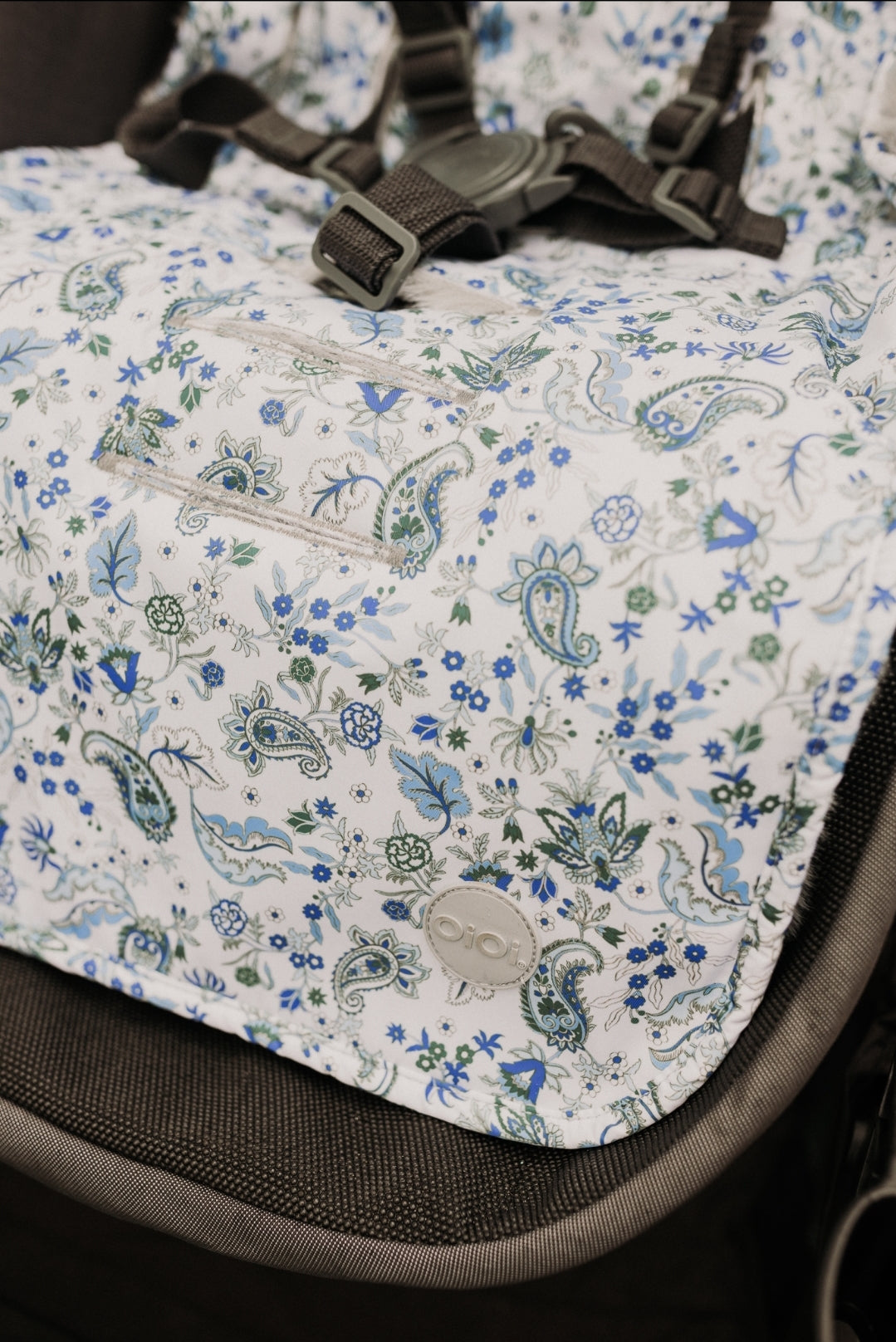 OiOi Cozy Fleece Pram Liner - Blue Paisley