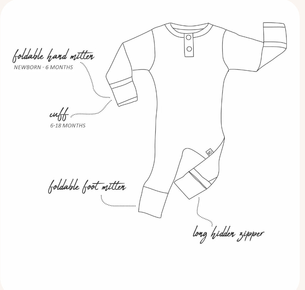 Snuggle hunny kids - Eucalypt growsuit