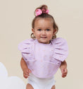 Load image into Gallery viewer, Snuggle Hunny waterproof bib - Lilac Bloom Frill
