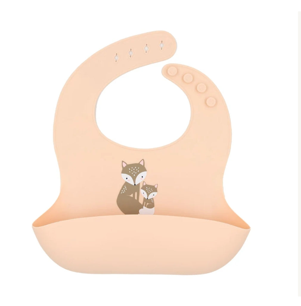 Silicone Catch All Bib - Fox/Blush