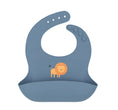 Load image into Gallery viewer, Silicone Catch All Bib - Lion/Steel Blue
