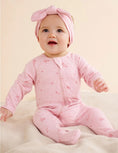 Load image into Gallery viewer, Purebaby - 2Pack Zip Growsuit - Pale Pink/Blossom
