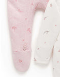 Load image into Gallery viewer, Purebaby - 2Pack Zip Growsuit - Pale Pink/Blossom
