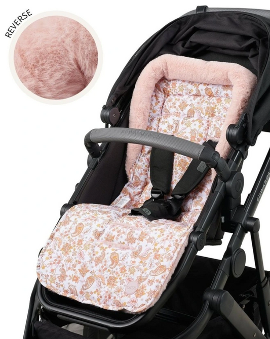 OiOi Cozy Fleece Pram Liner - Peach Paisley