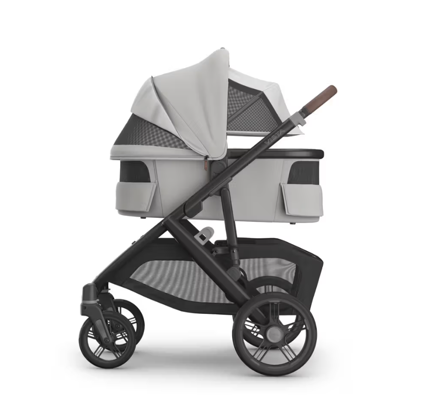 Uppababy - Vista V3 With Bassinet - Pearl Grey Jacquard/Carbon (Savannah)