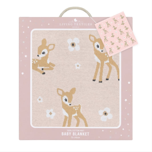 Whimsical Baby Blanket - Fawn/Blush