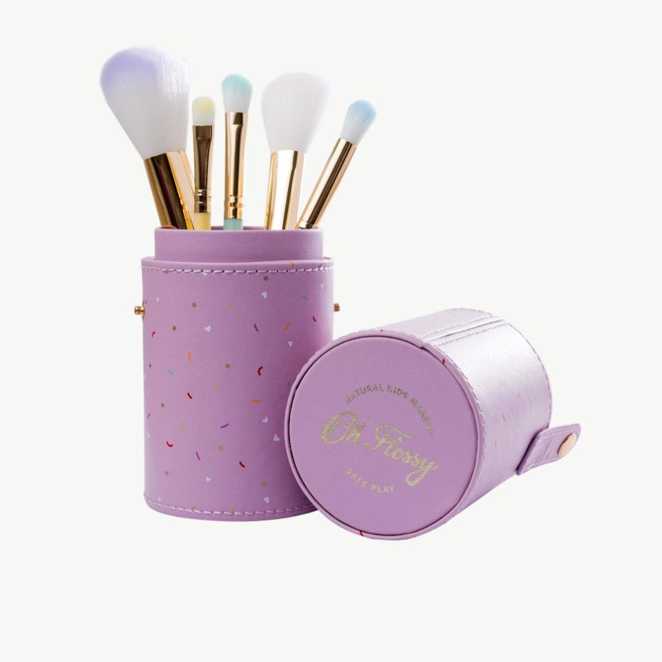 Oh Flossy - 5 Piece Rainbow Makeup Brush Set