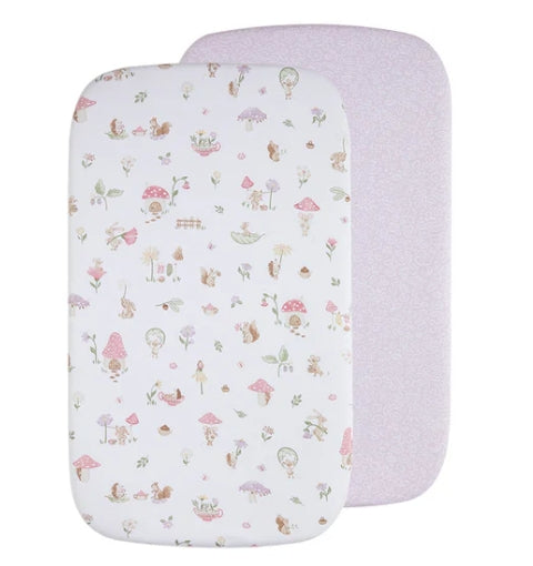 Living Textiles - 2 Pack - Bassinet Fitted Sheets - Whimsical Wonderland
