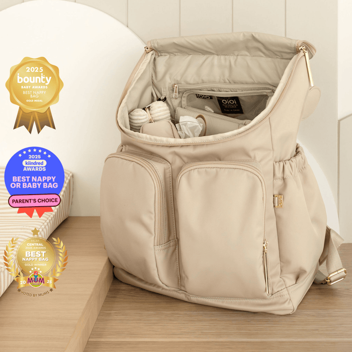 OiOi Nappy Backpack - Beige Nylon