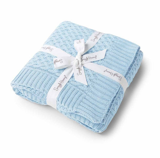 Snuggle Hunny Kids Organic Diamond Knit Blanket - Baby Blue