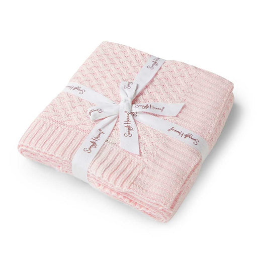 Snuggle Hunny Kids Organic Diamond Knit Blanket- Blush Pink