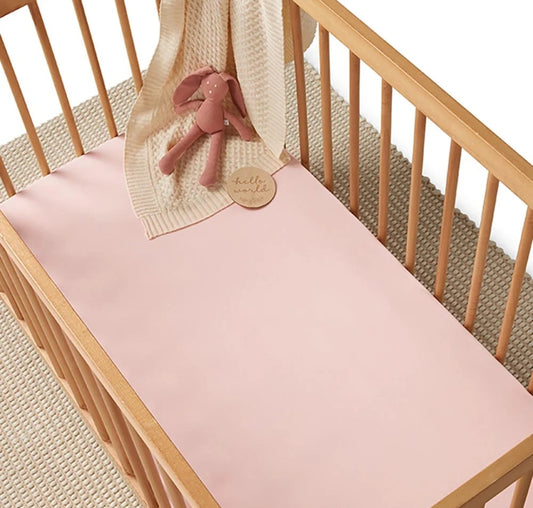 Snuggle Hunny Kids Organic Fitted Cot Sheet  Baby Pink