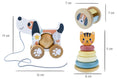 Load image into Gallery viewer, Tooky Toy - 3 in 1 Wooden Baby Rattle Gift Set - Cat & Puppy
