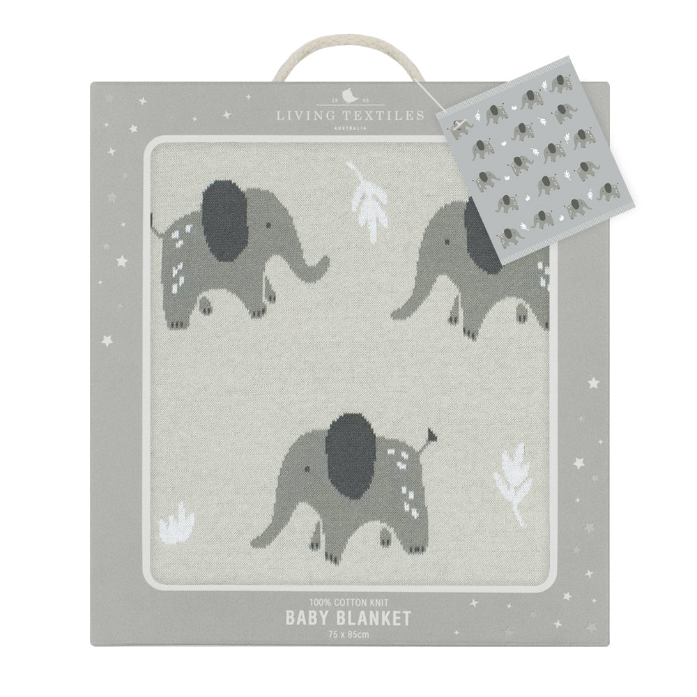 Whimsical Baby Blanket- Elephant/Grey