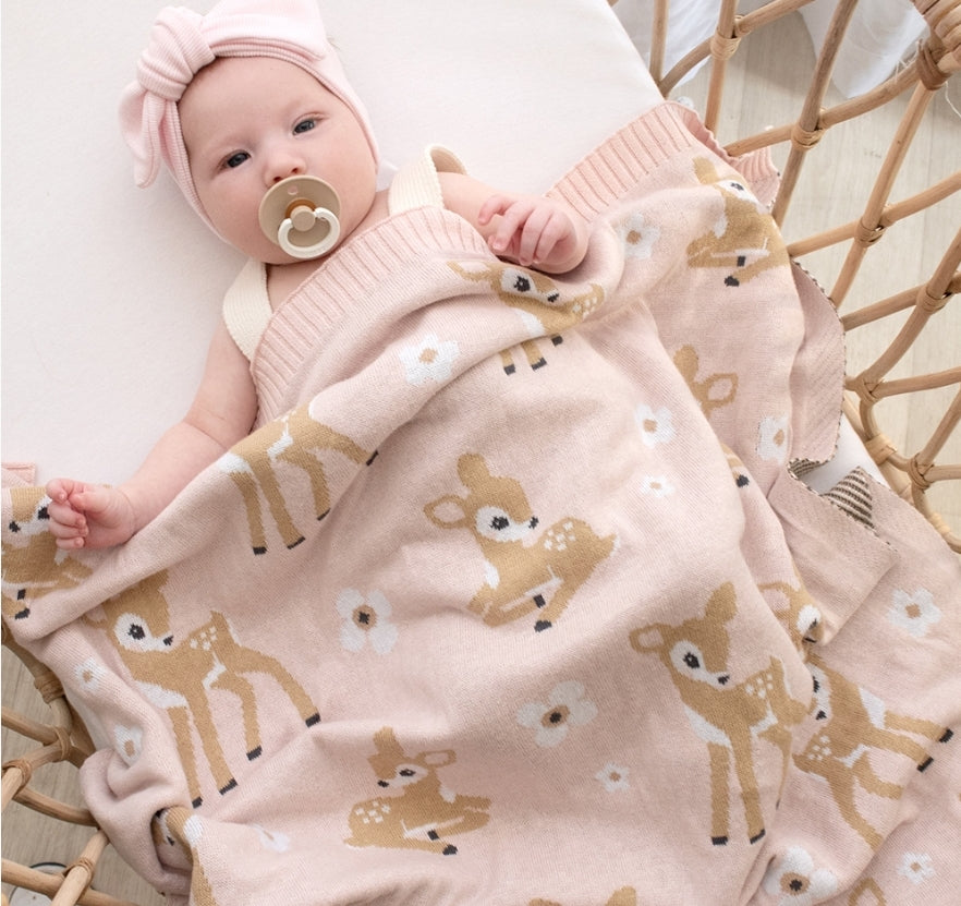 Whimsical Baby Blanket - FawnBlush