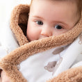 Load image into Gallery viewer, Living Textiles - Organic Sherpa Pram Blanket - Cuddly Bear
