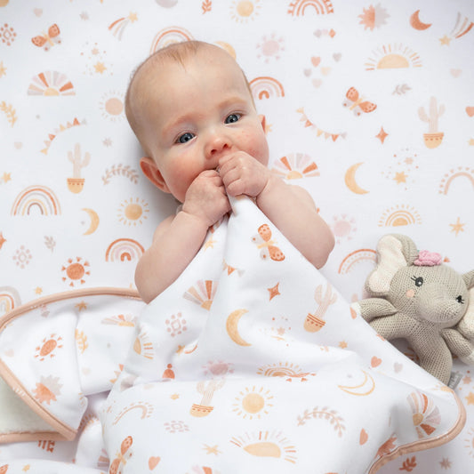 Living Textiles - Organic Bedside Fitted Sheet - Bohemian Bliss