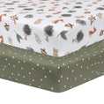 Load image into Gallery viewer, Living Textiles - 2pk Cot Fitted Sheets 100%Cotton - Forest Retreat
