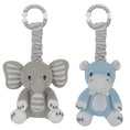 Load image into Gallery viewer, 2pk Stroller toys - Elephant & Hippo
