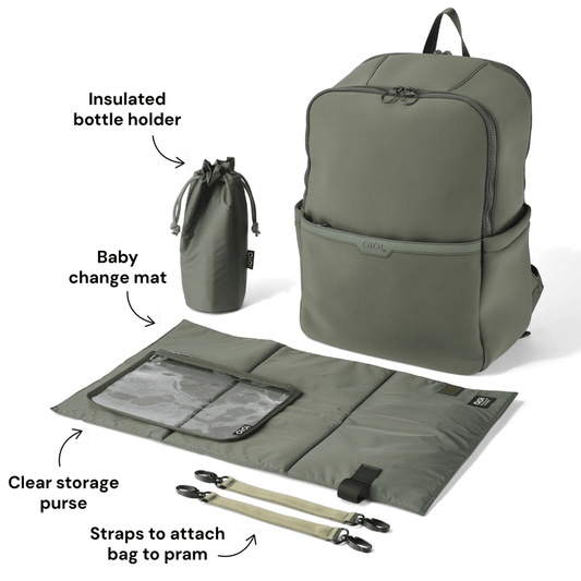 Oioi- Multitasker Nappy Backpack - Sage Neoprene